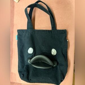 Black Tote Bag with Duck Face